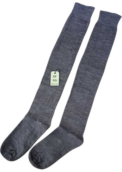 Anne Çorabı 2çift Dizaltı Kalın Sıcak Likralı Esnek Yünlü Kadın Çorap Rahat Uzun 36-40 Lacivert Gri modelleri