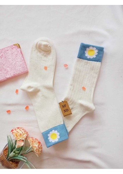 2 Çift Papatya Pamuklu Kokulu Kadın Çorap Yumuşak Dikişsiz Ekru Kahve Soket 36 40 fiyatları