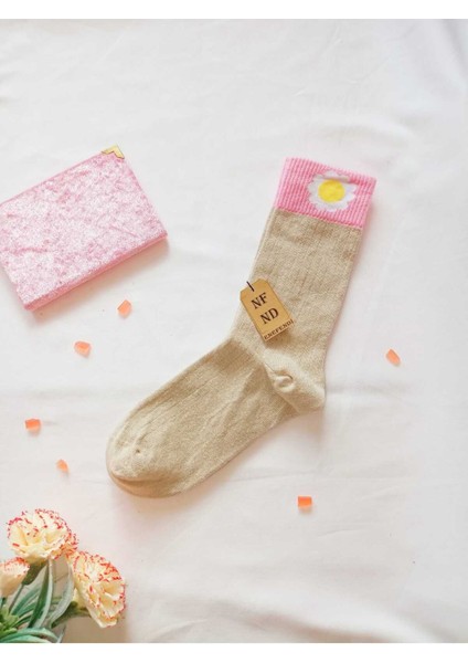 2 Çift Papatya Pamuklu Kokulu Kadın Çorap Yumuşak Dikişsiz Ekru Kahve Soket 36 40 modelleri