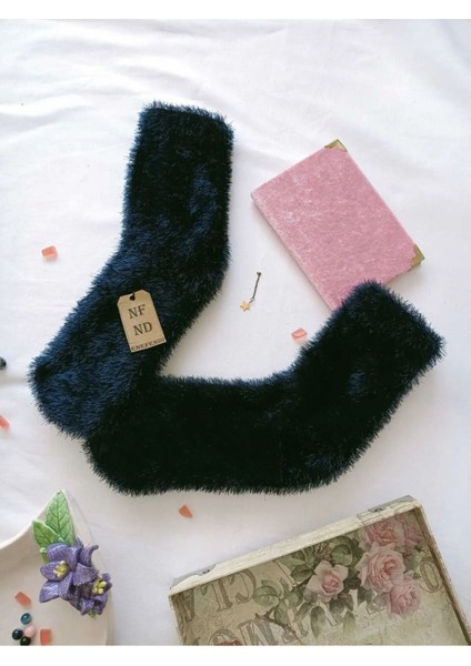 3 Çift Tüylü Kışlık Termal Patik Dikişsiz Çorap Gül K Laci Fuşya 36-41. modelleri