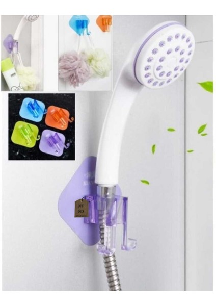 ENEFENDİ Duşbaşlığı Tutucu Lif Askılı Yapışkanlı Mor