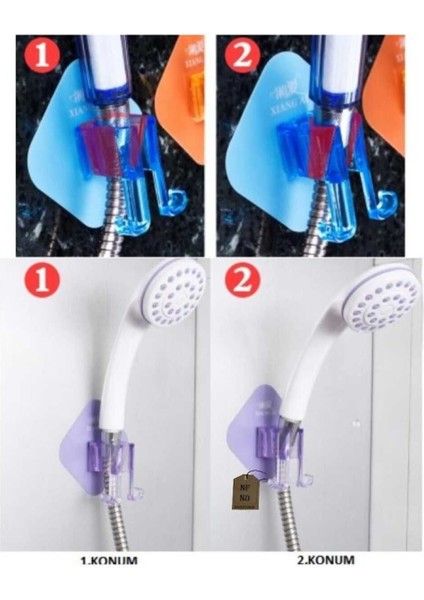 ENEFENDİ Duşbaşlığı Tutucu Lif Askılı Yapışkanlı Mor fırsatları