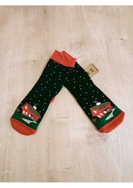 Yılbaşı Konseptli Uzun Içi Havlulu Renkli Çorap Kışlık Yeni Yıl Hediyelik Kadın Çorabı fiyatları