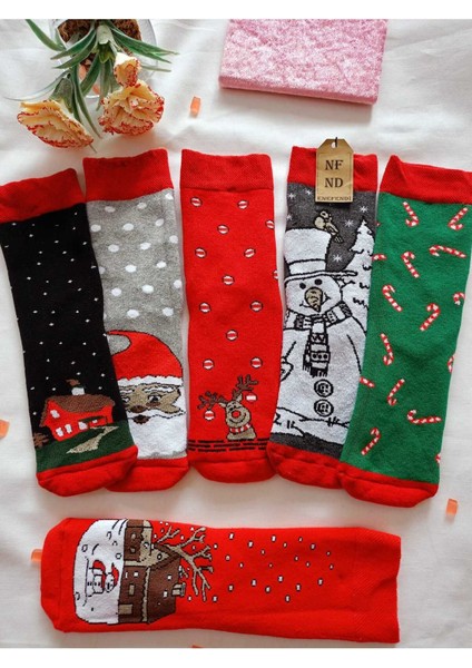 2 Çift Termal Soket Yılbaşı Havlu Yumuşak Hediye Kışlık Kadın Çorabı Yeşil Siyah Çorap 36-40 indirimleri