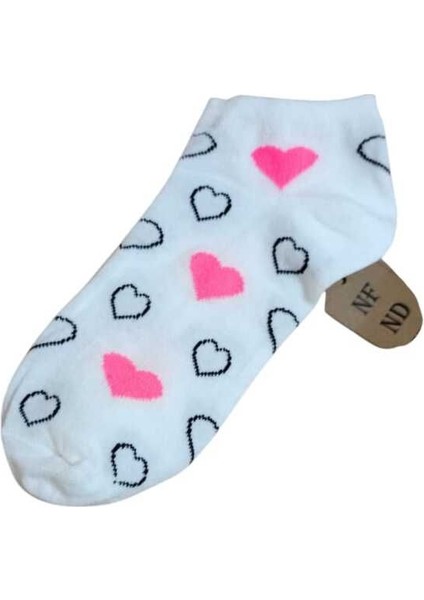Kadın Patik Çorap 4 Çift Kalp Desenli Pamuklu Kısakonç Çorabı 36-40 fiyatları