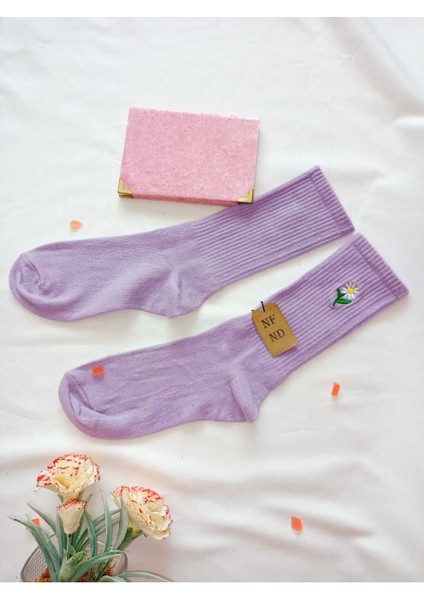 3 Çift Nakışlı Kadın Çorap Üçlü Soket Hayvan Meyve Çiçek Nakışlı Çorabı Hediye 36-40 fırsatları