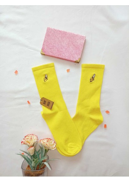 3 Çift Nakışlı Kadın Çorap Üçlü Soket Hayvan Meyve Çiçek Nakışlı Çorabı Hediye 36-40 indirimleri