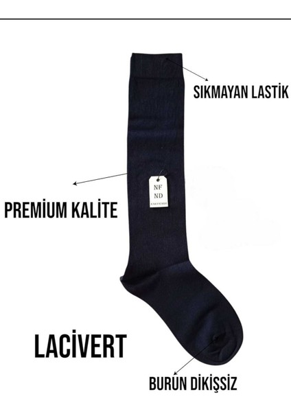 Anne Çorabı Dizaltı Lüx Kaliteli Pamuklu Burun Dikişsiz Sıkmayan Lastik Esnek Kadın Çorap Lacivert modelleri