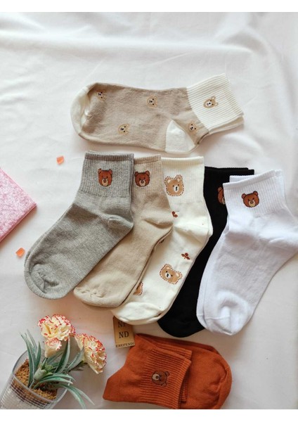 2 Çift Dikişsiz Pamuk Çorabı Soket Yumuşak Kadın Ekru Krem Çorap Hediye 36-40 indirimleri