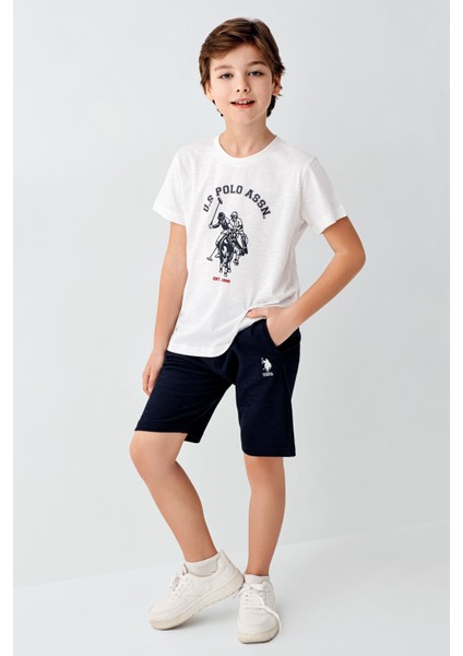 U.s. Polo Assn Erkek Çocuk Beyaz Bermuda Takım