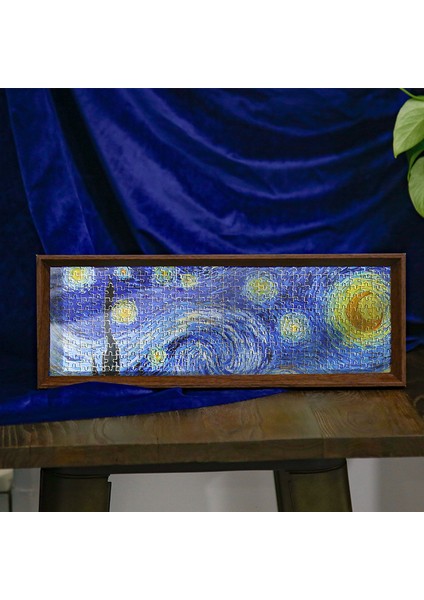 Van Gogh Yıldızlı Gece Ay Yapboz - Dünyaca Ünlü Tabloların 300 Parça Işıklı Yapbozu (Yurt Dışından)