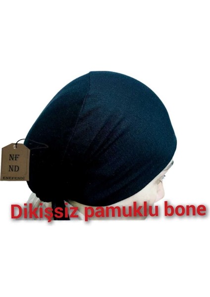 Bone Fırfırsız Hijab, Tesettür Bone, Siyah Penye Dikişsiz Düz Rahat Bone 2 Adet