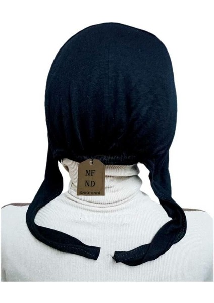 Bone Fırfırsız Hijab, Tesettür Bone, Siyah Penye Dikişsiz Düz Rahat Bone 2 Adet