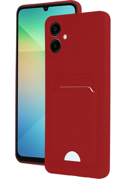 Samsung Galaxy A06 Kılıf Kelvin Kartvizitli Silikon - Kırmızı Ynsmr
