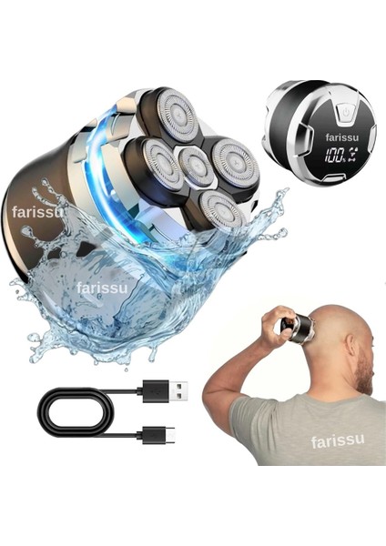 Kel Kafa Tıraş Makinesi RQ518 – Günlük, Sakal ve Baş Tıraşı Için, 5 Başlıklı, USB Şarjlı, Su Geçirmez siyah model gelecektir