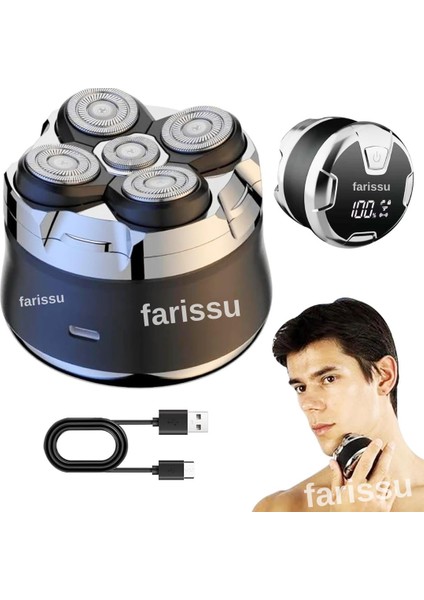 Kel Kafa Tıraş Makinesi RQ518 – Günlük, Sakal ve Baş Tıraşı Için, 5 Başlıklı, USB Şarjlı, Su Geçirmez siyah model gelecektir modelleri