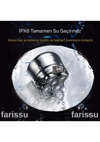 Kel Kafa Tıraş Makinesi RQ518 – Günlük, Sakal ve Baş Tıraşı Için, 5 Başlıklı, USB Şarjlı, Su Geçirmez siyah model gelecektir indirimleri