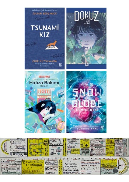 Tsunami Kız + Dokuz + Hafıza Bakımı + Snow Globe 4 Kitap Set + Mat. Öğreten Cetvel