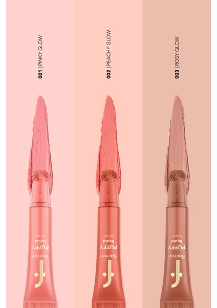 Puffy Liquid Nemlendirici Etkili & Parlak Bitişli Sünger Aplikatörlü Likit Allık (003 Rosy Glow) 8682536093903