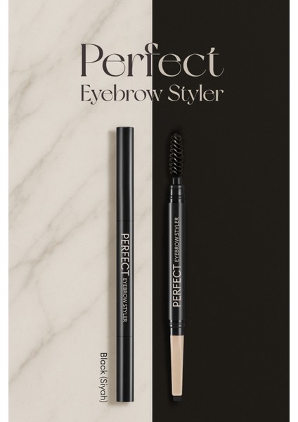 Uzun Süre Kalıcı Asansörlü Kaş Kalemi Perfect Eyebrow Styler (Black)