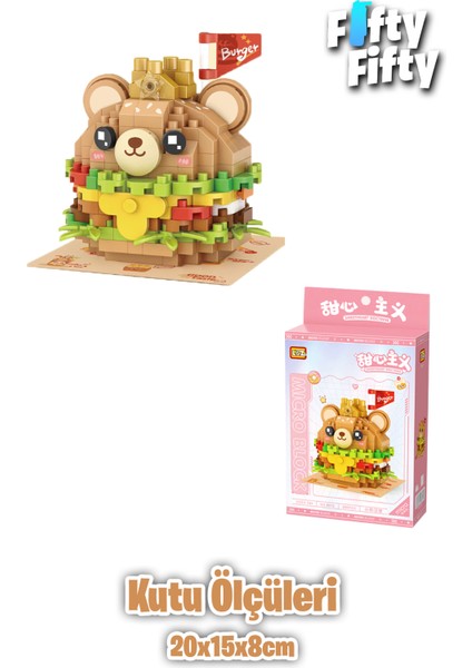 Loz Micro Block Serisi Sevimli Burger 260 Parça Oyuncak Yapım Seti FFLZ-8812