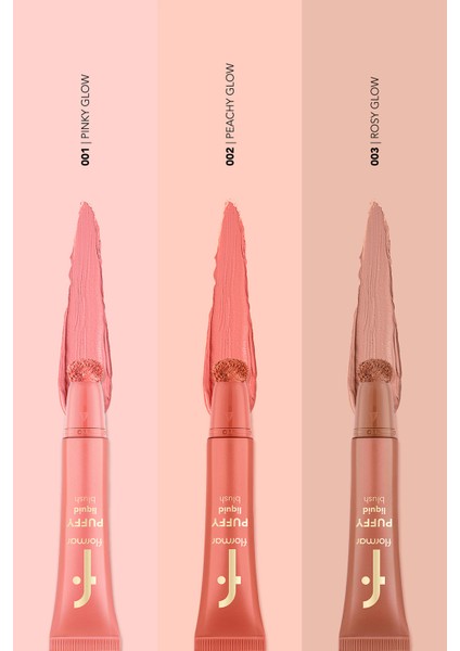 Puffy Liquid Nemlendirici Etkili & Parlak Bitişli Sünger Aplikatörlü Likit Allık (02 Peachy Glow) 8682536093880