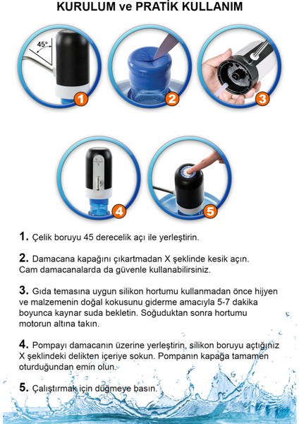Şarjlı Otomatik Damacana Su Pompası (Bpa Içermez ,ce Belgelidir)