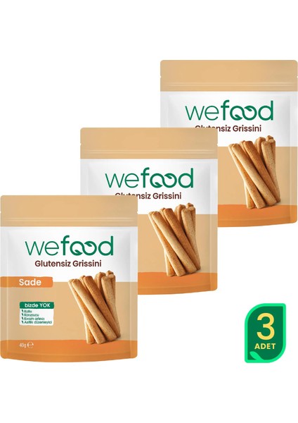 glutensiz Grissini Sade 40 g 3'lü