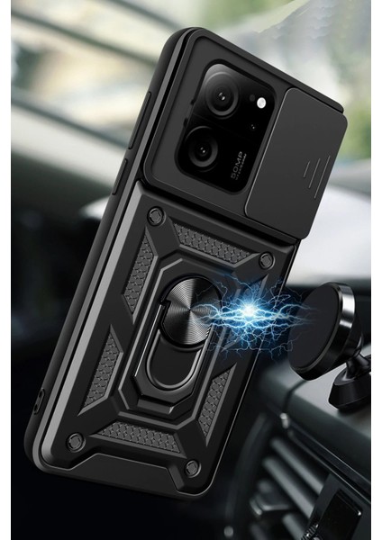Xiaomi Mi 13T Pro Kılıf Pars Lens Yüzüklü Silikon - Lacivert Ferrg