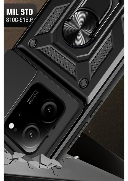 Xiaomi Mi 13T Pro Kılıf Pars Lens Yüzüklü Silikon - Lacivert Ferrg