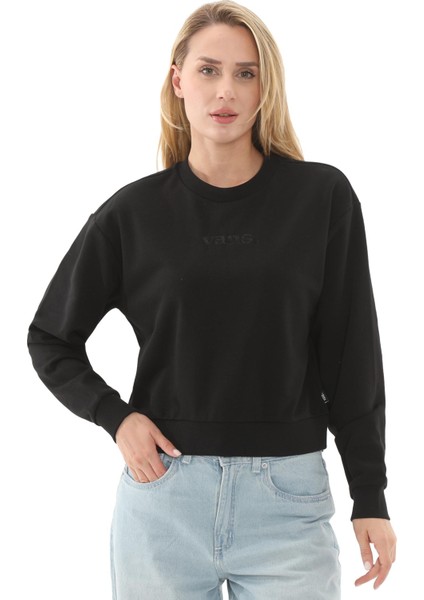 VN000JF5BLK1 Vans W Essentıal Ft Rlx Crew Kadın T-Shirt Siyah