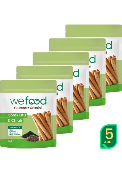 glutensiz Grissini Çörekotu & Chia 40 g 5'li