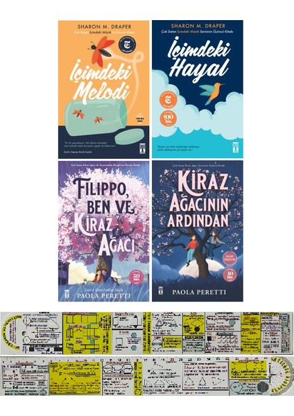 Içimdeki Melodi-Içimdeki Hayal-Filippo Ben ve Kiraz Ağacı-Kiraz Ağacının Ardından 4 Kitap Set+Cetvel