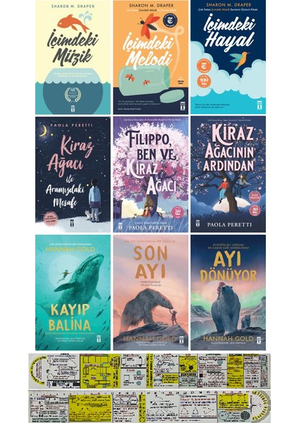 Içimdeki Müzik Serisi-Kiraz Ağacı Serisi-Hannah Gold Serisi 9 Kitap Set + Mat. Öğreten Cetvel
