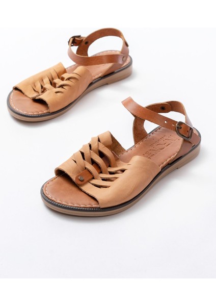 205-029 Siyah Ortopedik Deri Kadın Sandalet indirimleri