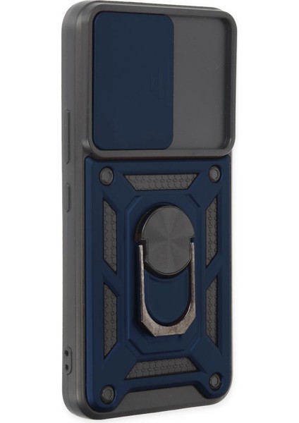 Samsung Galaxy S22 Kılıf Pars Lens Yüzüklü Silikon - Lacivert Ynsmr
