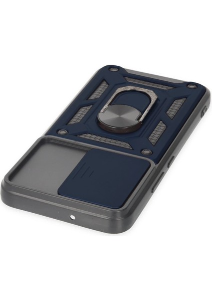 Samsung Galaxy S22 Kılıf Pars Lens Yüzüklü Silikon - Lacivert Ynsmr