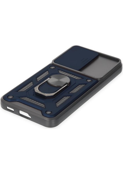 Samsung Galaxy S22 Kılıf Pars Lens Yüzüklü Silikon - Lacivert Ynsmr
