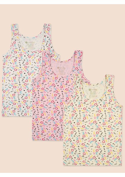 Kız Çocuk Organik Pamuklu Likrali Atlet Empirme Love 3'lü Paket fiyatları