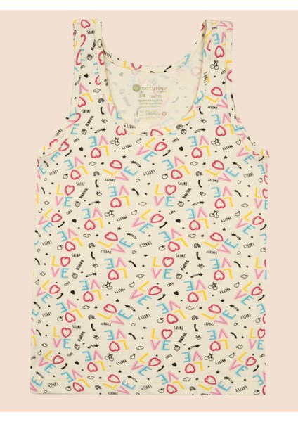 Kız Çocuk Organik Pamuklu Likrali Atlet Empirme Love 3'lü Paket