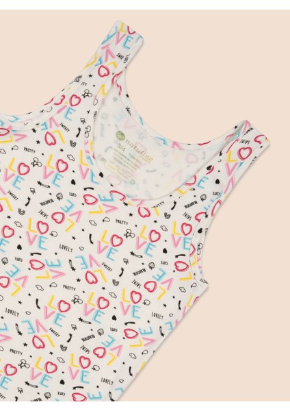 Kız Çocuk Organik Pamuklu Likrali Atlet Empirme Love 3'lü Paket