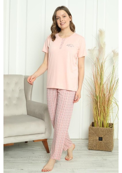 Kedili Kısa Kollu Pijama Takımı