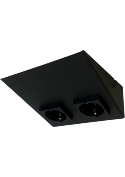 Tezgah Altı Ikili Priz / Siyah Kasa / Avax