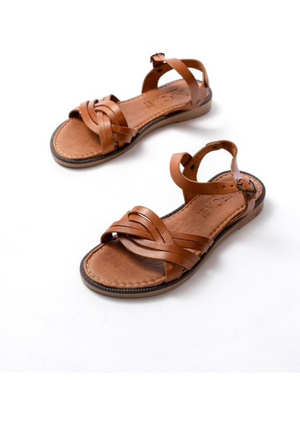 205-037 Taba Deri Ortopedik Taban Kadın Sandalet indirimleri