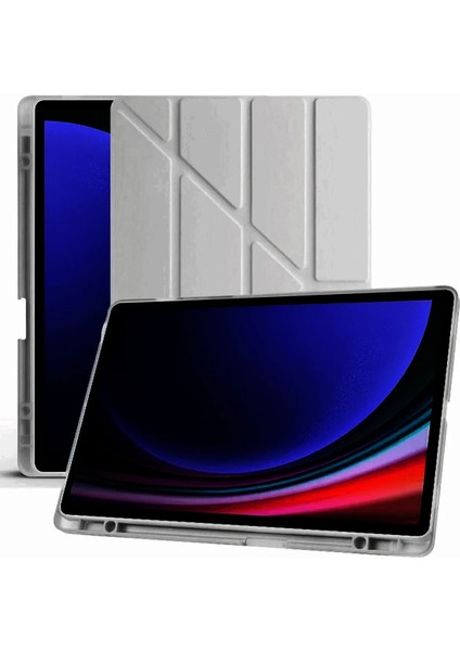 Samsung Galaxy X510 Tab S9 Fe 11 Kılıf Kalemlikli Mars Tablet Kılıfı - Koyu Gri Ynsmr