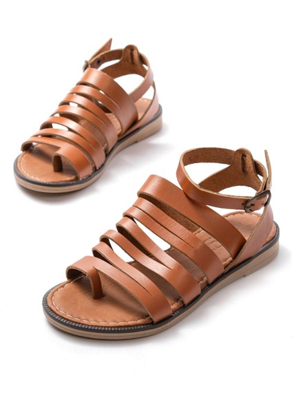 205-041 Koyu Kahve Ortopedik Deri Kadın Sandalet modelleri