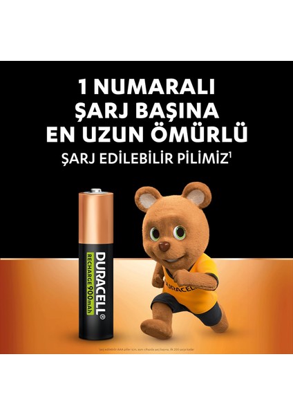 Şarj Edilebilir AAA Pil (2'li Paket), 900 mAh NiMH, önceden şarj edilmiş, 1 Numaralı En Uzun Ömürlü Şarj Edilebilir pilimiz