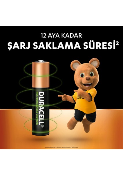 Şarj Edilebilir AAA 750 mAh Piller 4'lü