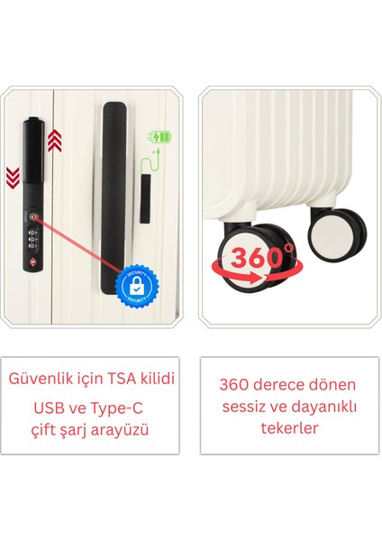 Nova Pc Polikarbon Kırılmaz Kabin ve Orta Boy Beyaz 2'li Valiz Seti indirimleri