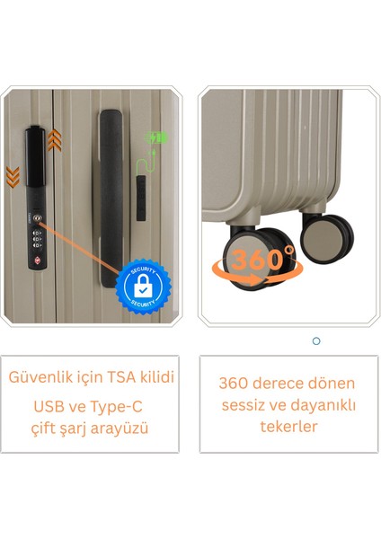 Nova Pc Polikarbon Kırılmaz Orta Boy Vizon Valiz